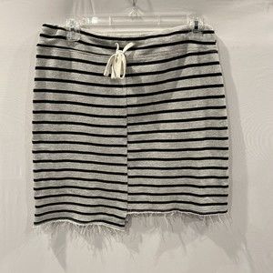Sundry Women's Size 1 Small Drawstring Striped Asymmetrical Elastic Waist Skirt